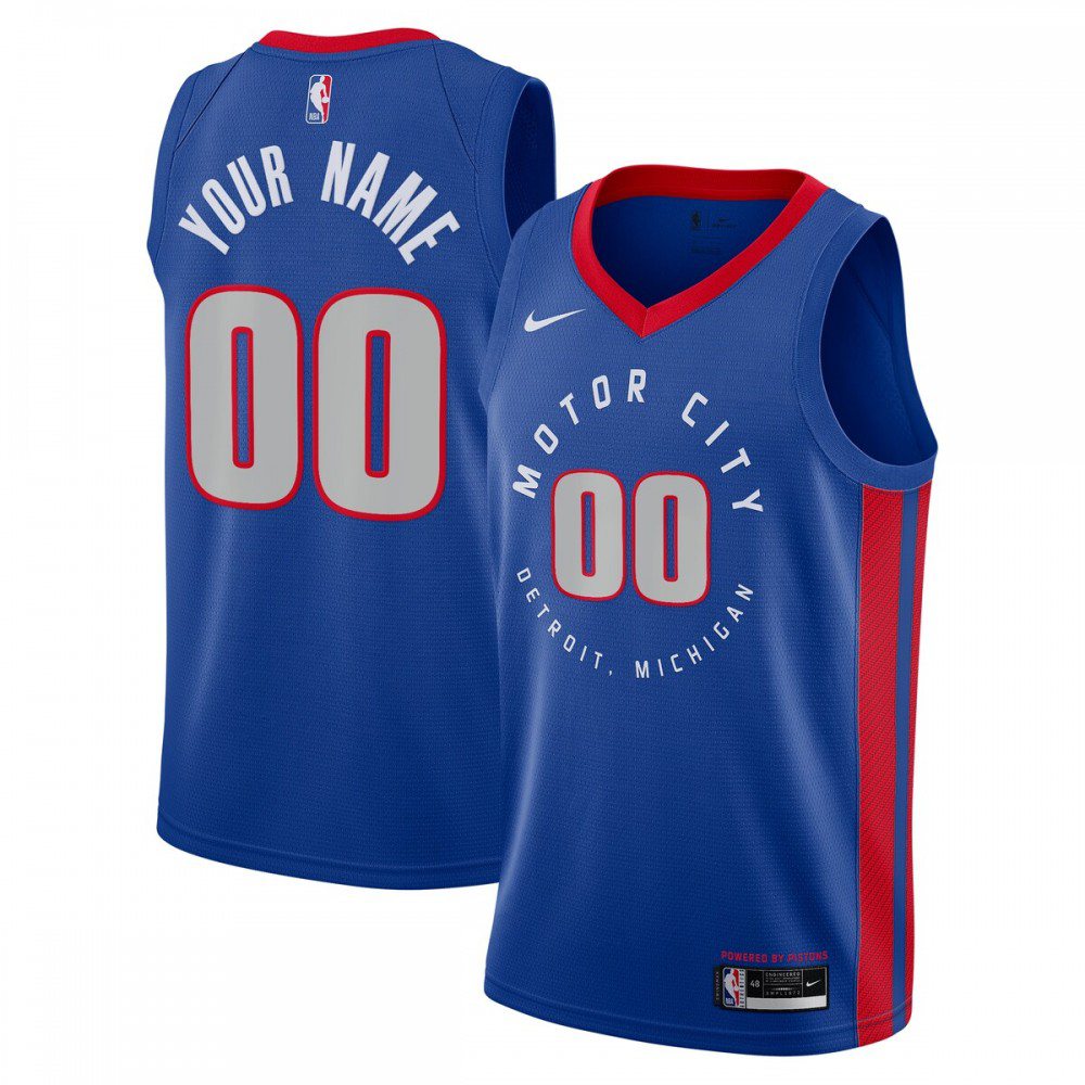Detroit Pistons 2020/21 Swingman Custom Jersey Blue - City Edition-Pro Kit Vault | Brand New 26/27 Sports Jerseys